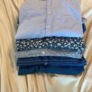 BUNDLE of 5 Short-Sleeve Button Downs, Size M
